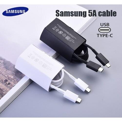Original Samsung USB C to USB Type C Cable PD 5A Fast Charging Cable For Samsung S21 S20 S10 plus Xiaomi Macbook iPad USB-C Cord