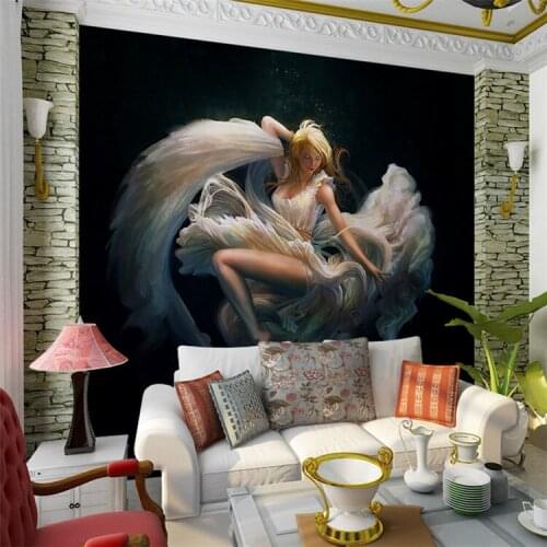 Simple 3D three-dimensional entrance mural corridor aisle wallpaper vertical abstract art beautiful oil painting background wall