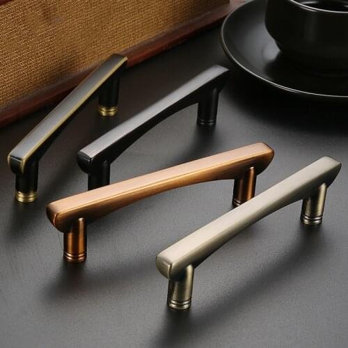 Simple Solid Kitchen Cabinet Handles Zinc Alloy Vintage Knobs and Pulls Drawer Knobs Cupboard Door Pulls Furniture Hardware