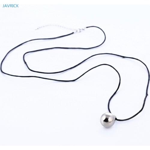 Silvery Harmony Ball Necklace Brilliant Pregnancy Vintage Chime Bola Pendant 40" Long Chain Necklace for Mother Jewelry