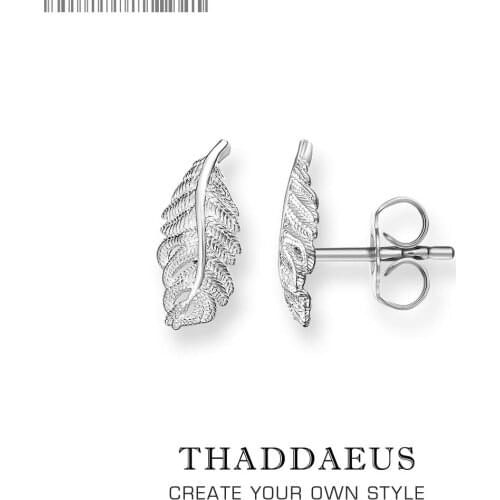 Stud Earrings Feather,Europe Style Glam Fashion Good Jewerly For Women,2018 Gift In 925 Sterling Silver,Super Deals