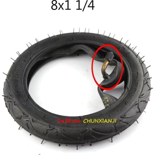 Good quality 8 inch tyre 8X1 1/4 Scooter Tire & Inner Tube Set Bent Valve Suits Bike Electric / Gas Scooter Tyre