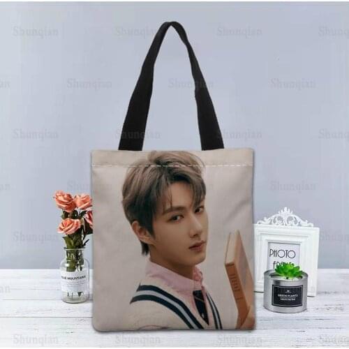 KPOP Seventeen JUN Handbag Foldable Shopping Bag Reusable Eco Canvas Fabric Shoulder Bags Tote Grocery Cloth Pouch 0512