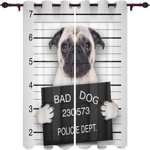 Modern Curtains Dog English Cute Seamless Stitching Design Curtains Living Room Bedroom Valances Adult Essential Curtain