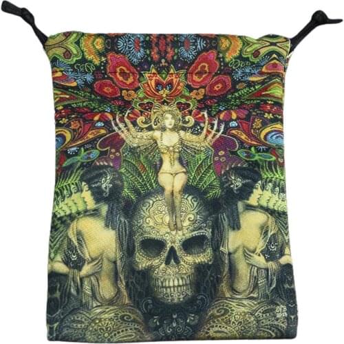 Tarot Storage Bag Velvet Printed Game Card Drawstring Package Storage Bag Game Bag Home Supplies Light And Soft 13cmx18cm NEW