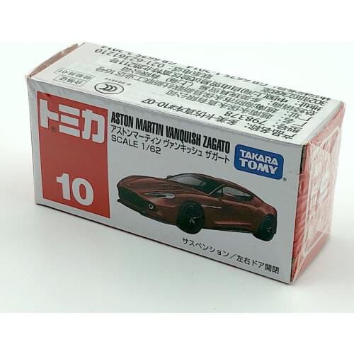 Takara Tomy Tomica No.10 Aston Martin Vanquish Zagato Scale 1/62 Metal Diecast Vehicle Model Toy Car