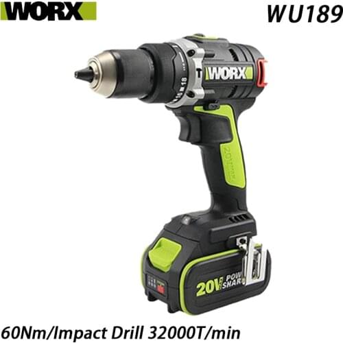 WORX power tool WU189 industrial grade impact drill 20V lithium battery multi-function electric drill screwdriver