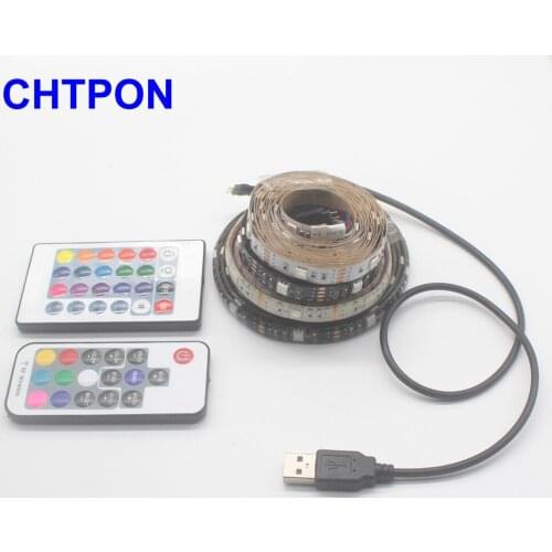 USB RGB LED Strip Waterproof 5V 5050 SMD RGB USB LED Strip Light Dimmable Ribbon tape LED lamp 17key 44Key / 24key add WiFi