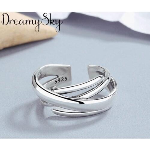 DreamySky Wholesale Silver Color Multi-layer Irregular Rings For Women Big Antique Rings Finger Jewelry High Quality
