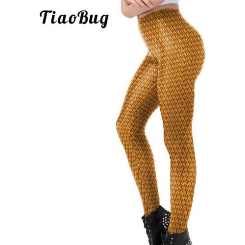 Women Stylish Printed Dance Leggings Colors Tights Stretch Skinny Shiny Sports Yoga Pants