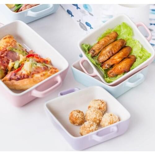 1pc Baking Roast Plate Risotto Dish Creative Tableware Oven Special Square Baking Tray Sushi Plate