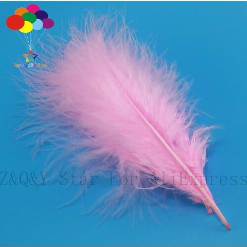 10-15CM (4-6 inches) natural 100PCS turkey hair dyed bright pink full velvet craft decoration DIY jewelry show costume feather