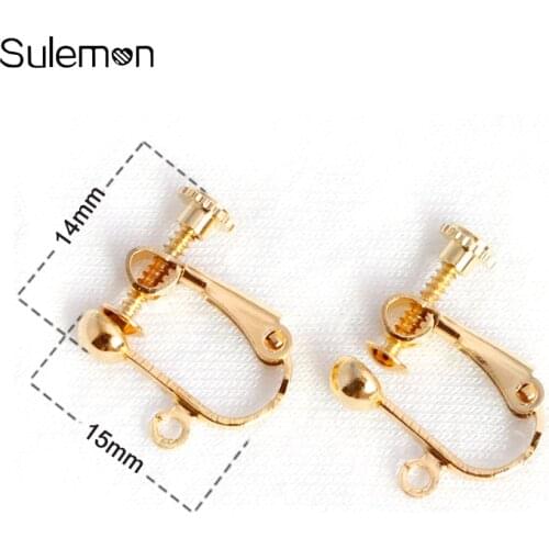 100pcs/Lot No Hole Ear Clips DIY Handmade Earrings Parts Screw Ear Clip Without Piercing Jewelry Findings Wholesale AS05-100