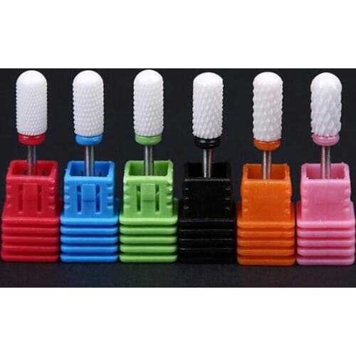 6Types 1Pcs Ceramic Nail Drill Bits 3/32" For Electric Drill Machine Milling Cutter Manicure Pedicure Nail Art Accessories /TH07