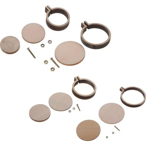 90Pcs Round Mini Wooden Embroidered Hoop Frames for Crafts Accessories 20mm