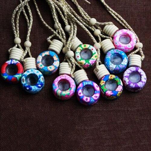 Car Perfume Bottle Hangings Pendant Scent Bottle Peach empty bottle Car Pendant soft ceramics Perfume bottle