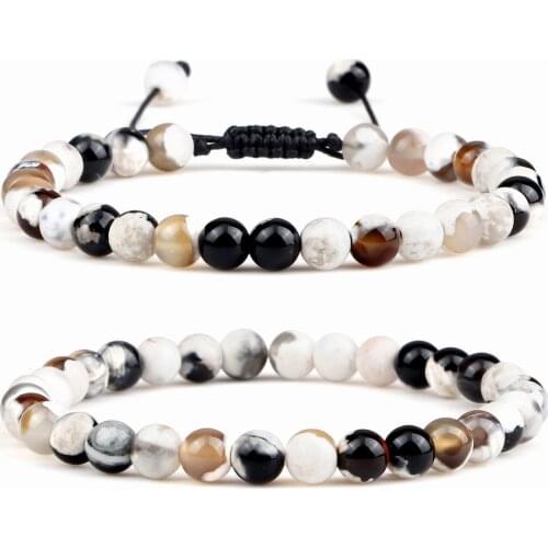 Natural Stone Bracelet 6mm Agates Chakra Beads Bracelet Handmade Onyx Quartzs Stretch Bangles Women Men Yoga Jewelry Pulseira