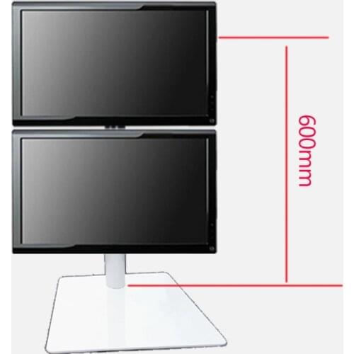 DL-AOC1L-D 10"-27" 25" height adjustable 10kg metal base double monitor desktop stand dual screen mount lcd bracket