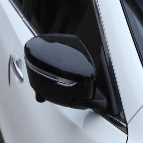 For Nissan X-trail Rogue 2014 2015 2016 2017 2018 2019 ABS Carbon Fiber Side Door Rearview Mirror Cover Trims Car Accessories