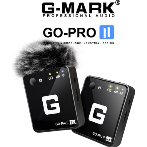 G-MARK GO PRO II Wireless Camera Microphone Professional Interview For ASMR Phone DSLR Vlog Youtube Video Recording