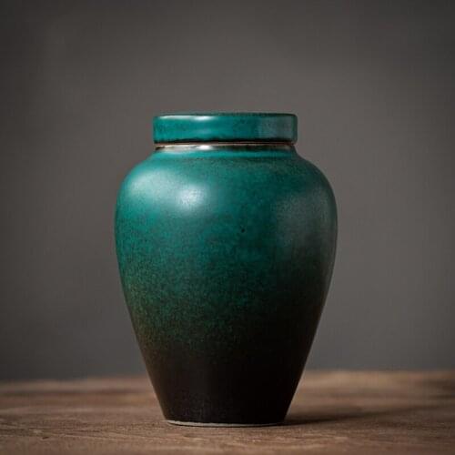 Green Ceramic Tea Caddy Kitchen Spice Jar Sealed Storage Jar with Lid Send A Gift Home Decoration Ornaments Kitchen Storage