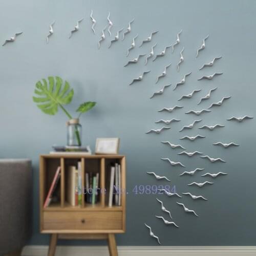 Creative ceramics bird peace pigeon Three-dimensional wall sticker Background Wall decoration Modern home decoration Wall mount