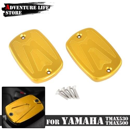 Motorcycle Brake Fluid Fuel Reservoir Tank Cap Cover For YAMAHA TMAX530 TMX500 T-MAX 530 500 TMAX 2008-2018 DX SX CNC Aluminum