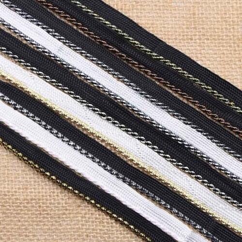 5M/lot Lace Gold Silver Black Centipede Braided Lace Ribbon Curve Lace DIY Wedding Crafts Clothes Trim Accessories