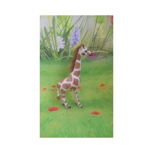 Simulation giraffe about 13x20cm Handmade craft model ,polyethylene&furs toy home decoration Xmas gift w4134