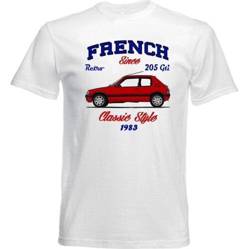 Fashion 2019 Top Tee Mens VINTAGE FRENCH CAR 205 GTI NEW COTTON T-SHIRT Print T Shirt