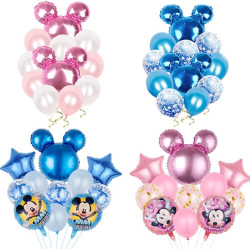1 Set 24 Inches Disney Minnie Mickey Mouse Head Aluminum Foil Balloon Engagement Wedding Birthday Party Decoration Baby Shower