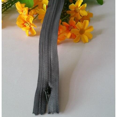20Pcs Dark gray Cloth Edge #3 Nylon Invisible zipper 50cm Closed End Zipper Easy For Pants Skirt DIY Clothes Accessories