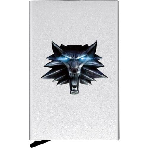 New Arrivals Metal Men Women Credit Card Holder High Quality Wolf Head Printing Travel ID Cardholder Case Rfid Wallet