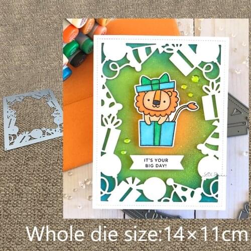 New Design Craft Metal stencil mold Cutting Dies Birthday Frame decoration scrapbook die cuts Album Paper Card Craft Embossing