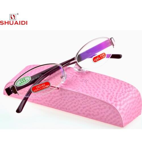 2019 Real Magnetic Reading Glasses =shuai Di= Semi-rim Fashion Tr90 Super Light Ladies Frame Spectacle Reading Glasses +1 To +6