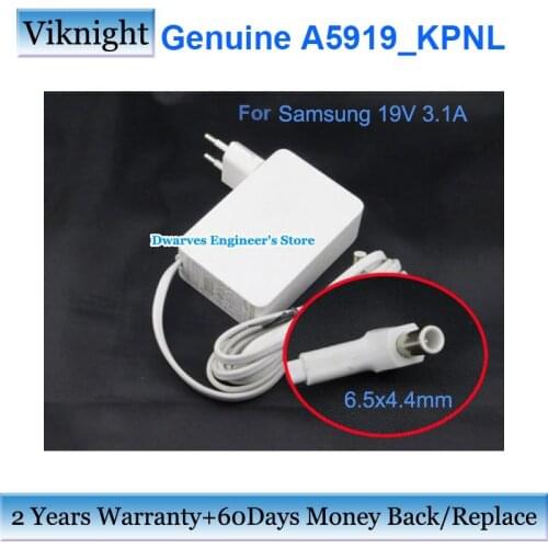 Genuine A5919_KPNL Ac Adapter BN44-00887E for Samsung 19v 3.1A 59W White Power Supply S34J550WQU C32F391FWN Laptop Adapters