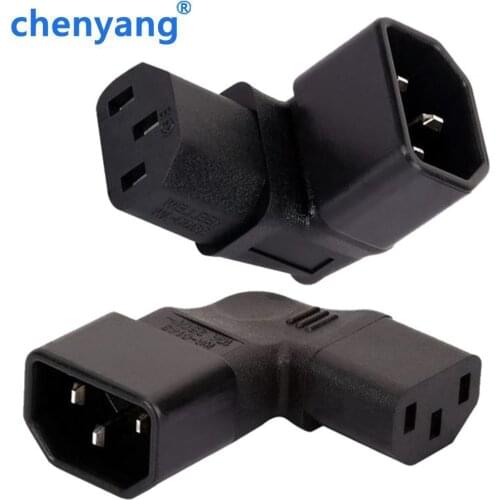 IEC C14 Male plug to UP&Down Right Angled 90 Degree iec angle IEC C13 Female socket Power Extension Adapter connector adapto