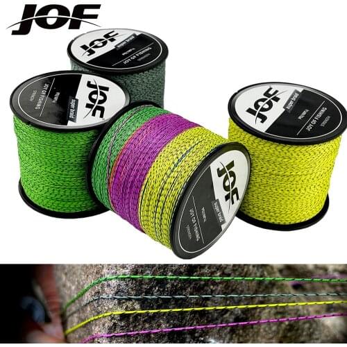 JOF 500M 300M 100M Multicolour PE Braided Wire 8 Strands Multifilament Invisible Spotted Fishing Line