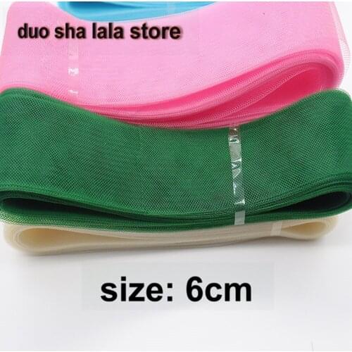 2.36"(6cm) Flat Plain Horsehair Crinoline Chrinolin Mesh Braid For Women 100yard/lot