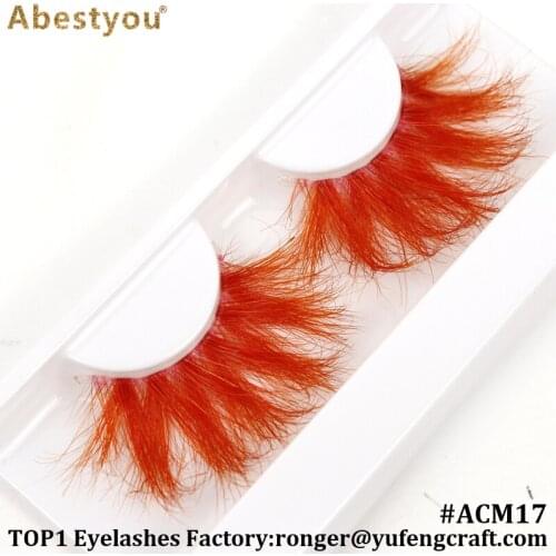 Abestyou Orange Color Eyelash False Colored Eyelashes Natural Fluffy Style Eye lash Extension Makeup Cosplay Colorful Lashes