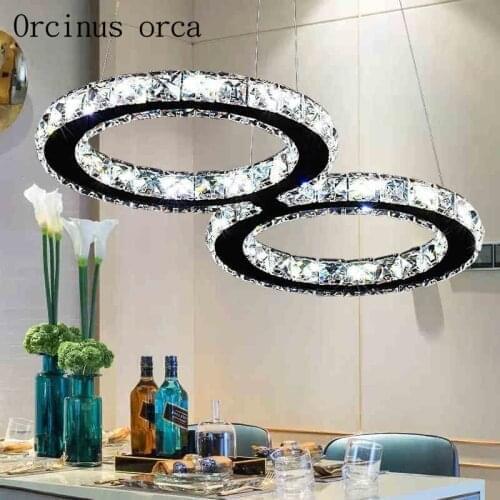 Luxurious Silver Crystal Ring LED Pendant Lights Crystal Lamp / Light / Lighting Fixture Modern LED Circle Light Voltage110-260V