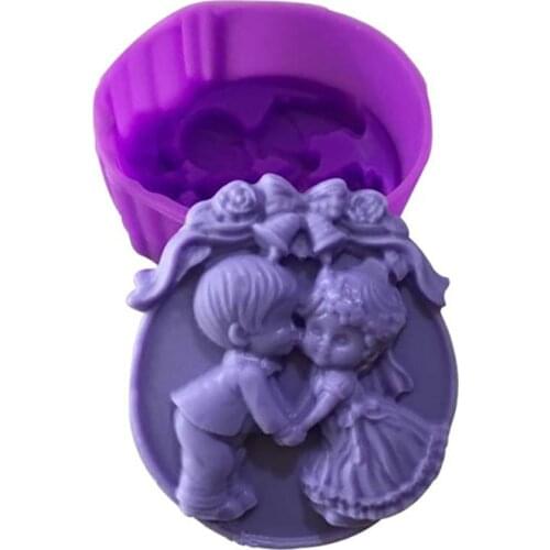 3D Craft Handmade DIY Silicone Soap Mold Soap Making 3D Angel Round Soap Mould Craft Flowers Bathroom Kitchen Soap Mold