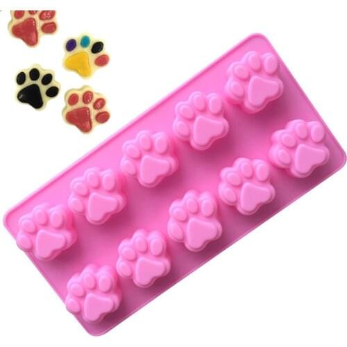 1pc Silicone Mold Puppy Paw and Bone Bakeware Dog Cat Footprint Paw Shapes Cake Molds Cookie DIY Cake Decorating Baking Moulds