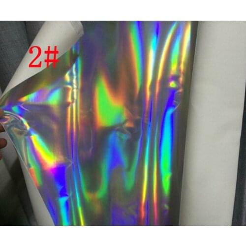 Synthetic holographic PU leather fabric material sale by piece 91CM*137CM