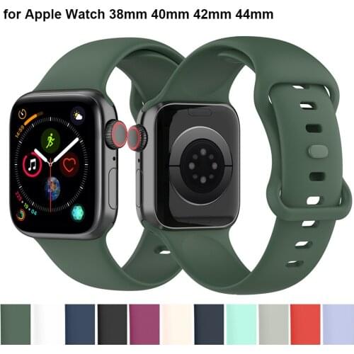 Sport Band Strap for Apple Watch 38mm 40mm 42mm 44mm Silicone Replacement Straps for Women Men for iWatch Series SE/6/5/4/3/2/1