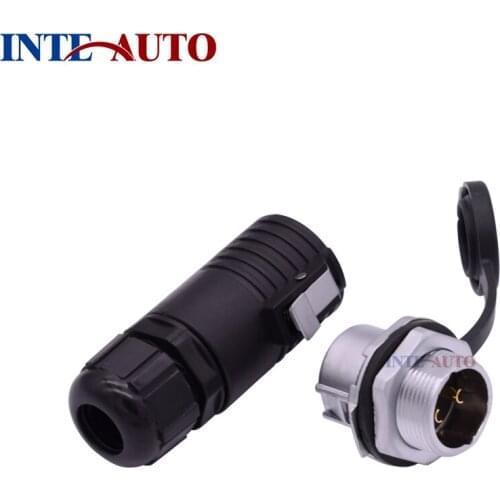 WP20 2 Pin Waterproof Electrical Wire Circular Connector Female Plug and Male Panel Mount Receptacles Socket for Power Industry