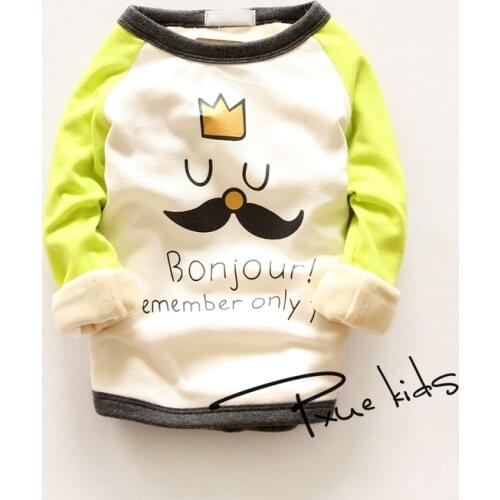 Winter Kids Baby Long Sleeve Sweater Tops Crew Neck Casual Warm Pullover Blouse Cartoon Crown child outwear t shirt 2-7years