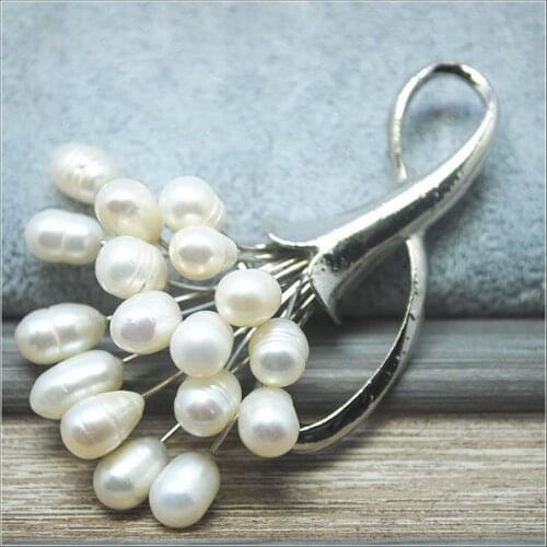 New women brooches geniune pearl with metal for evening party wedding garment wearing top fashion jewelry