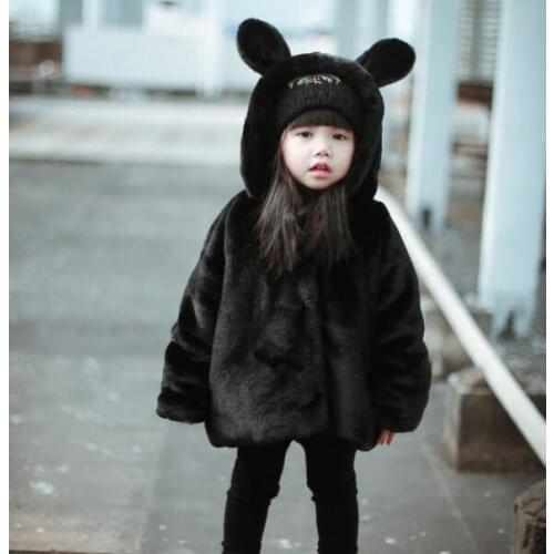 2020 Fashion Baby Girls Winter Outerwear & Coats Childrens Fur Girls Fur Coat Kids Faux Fur Fabric Clothes Fur Coat Q07