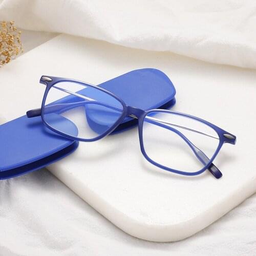 2021 new ultra-thin anti-blue reading reading glasses men fashion full frame reading glasses women presbyopic eyewear with case